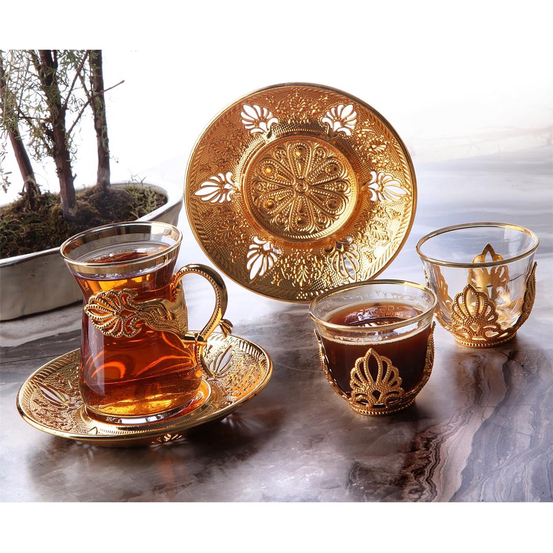 İrem 18 Parça Çay Seti – Altın